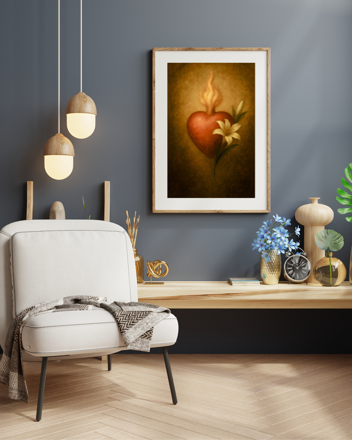 Saint Joseph Holy Heart Satin Poster — 300gsm Religious Wall Art