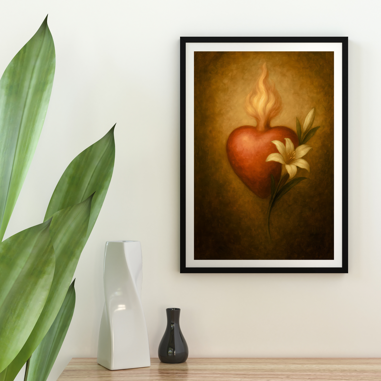 Saint Joseph Holy Heart Satin Poster — 300gsm Religious Wall Art