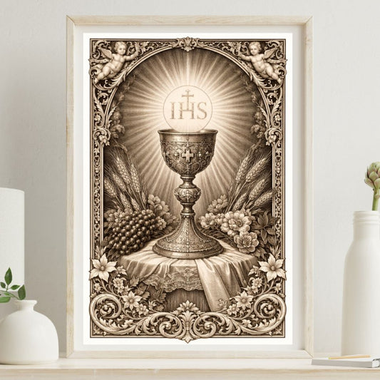 Eucharist Chalice IHS Printable Wall Art | ⬇️ Digital Download Print