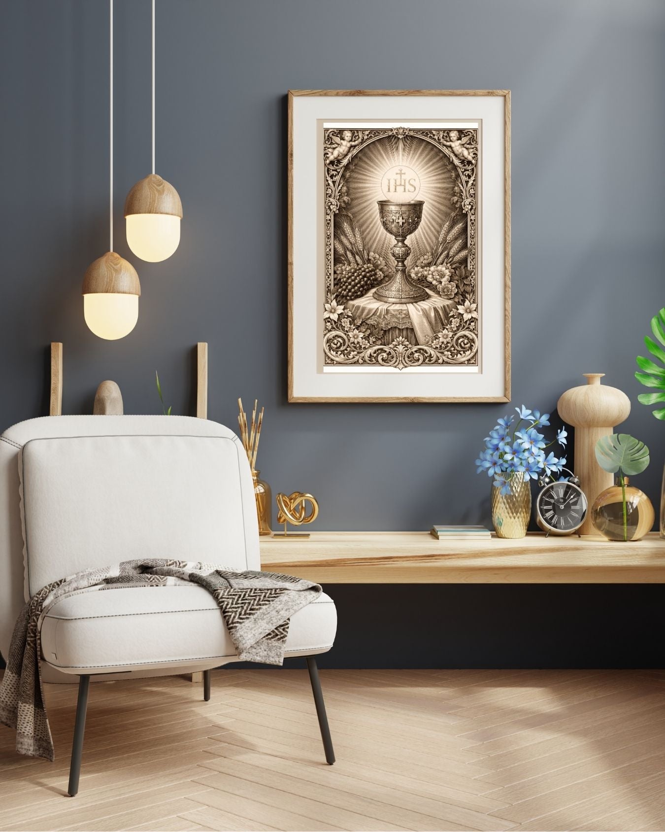 Eucharist Chalice IHS Printable Wall Art | ⬇️ Digital Download Print
