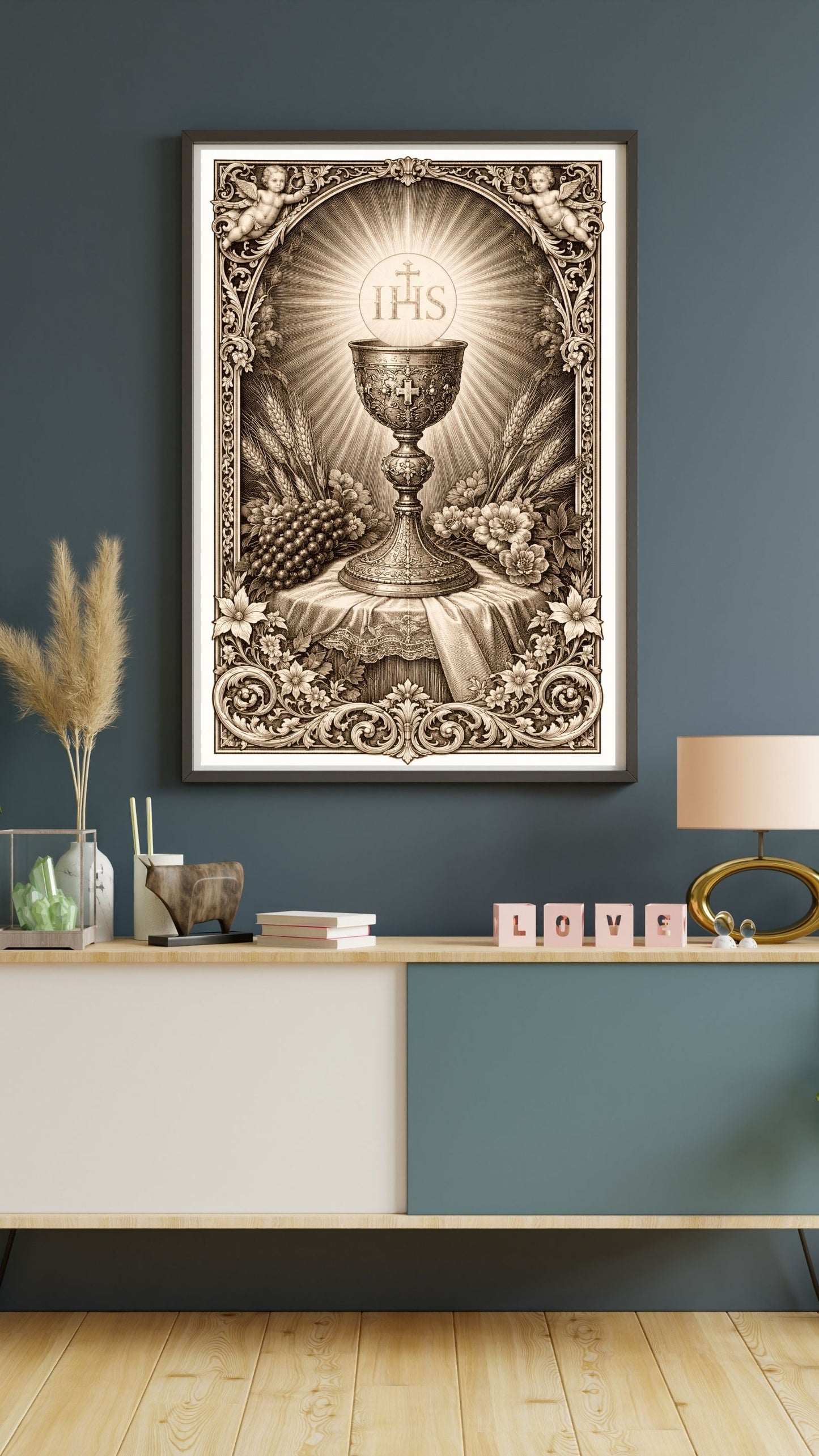 Eucharist Chalice IHS Printable Wall Art | ⬇️ Digital Download Print