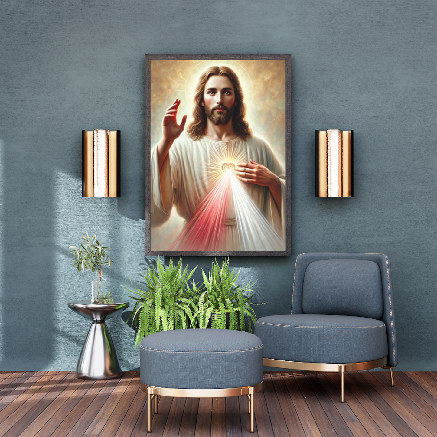 Sacred Heart Jesus Fine Art Poster, Inspirational Wall Décor, Religious Art Print, Christian Gift, Spiritual Home Decor