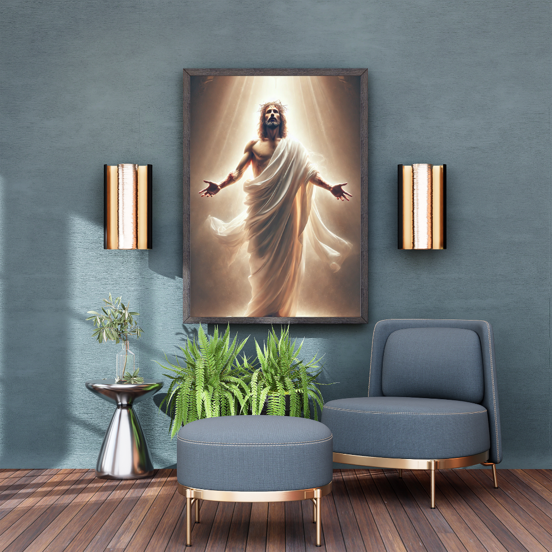Risen Christ Digital Poster Print | Glorious Resurrection of Jesus Wall Art | Christian Easter Home Decor | Religious Spiritual Artwork