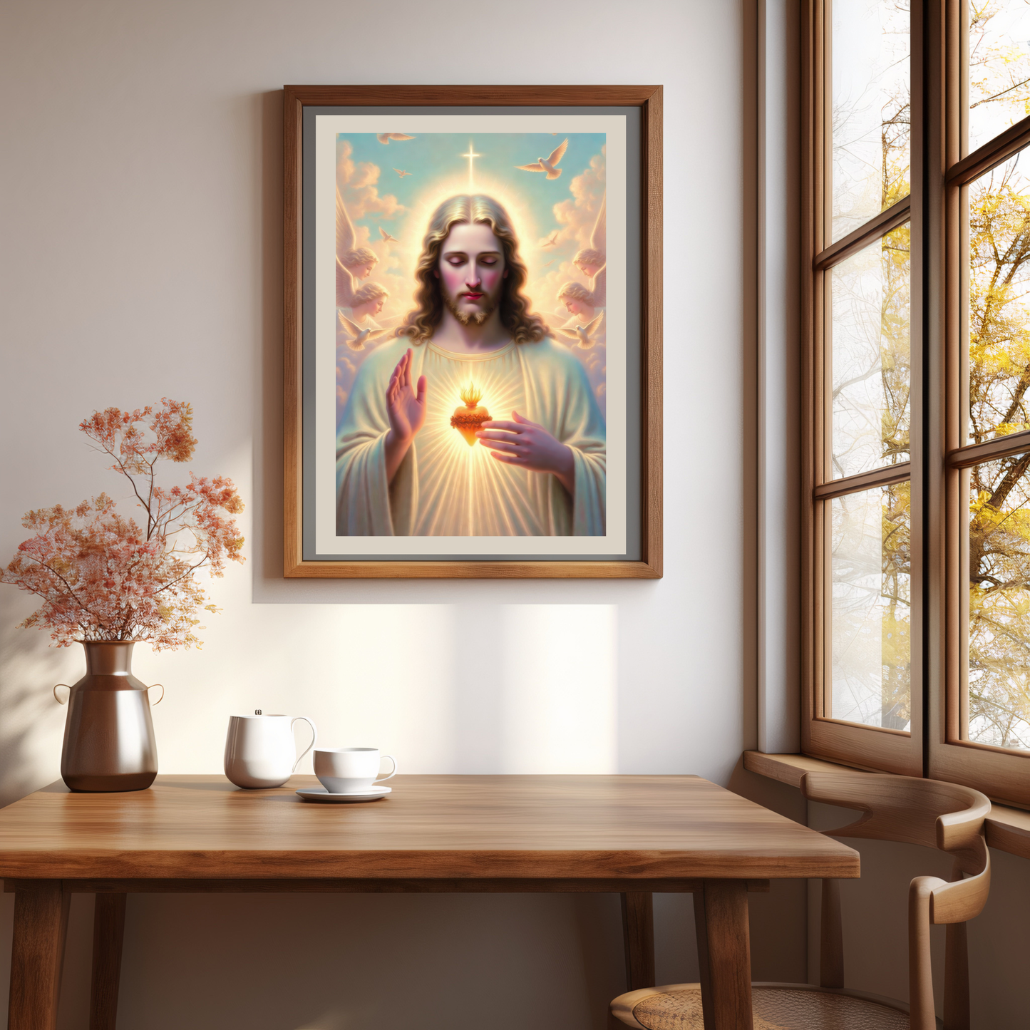 Jesus Sacred Heart Divine Mercy Poster Matte Vertical Print | Christian Catholic Wall Art