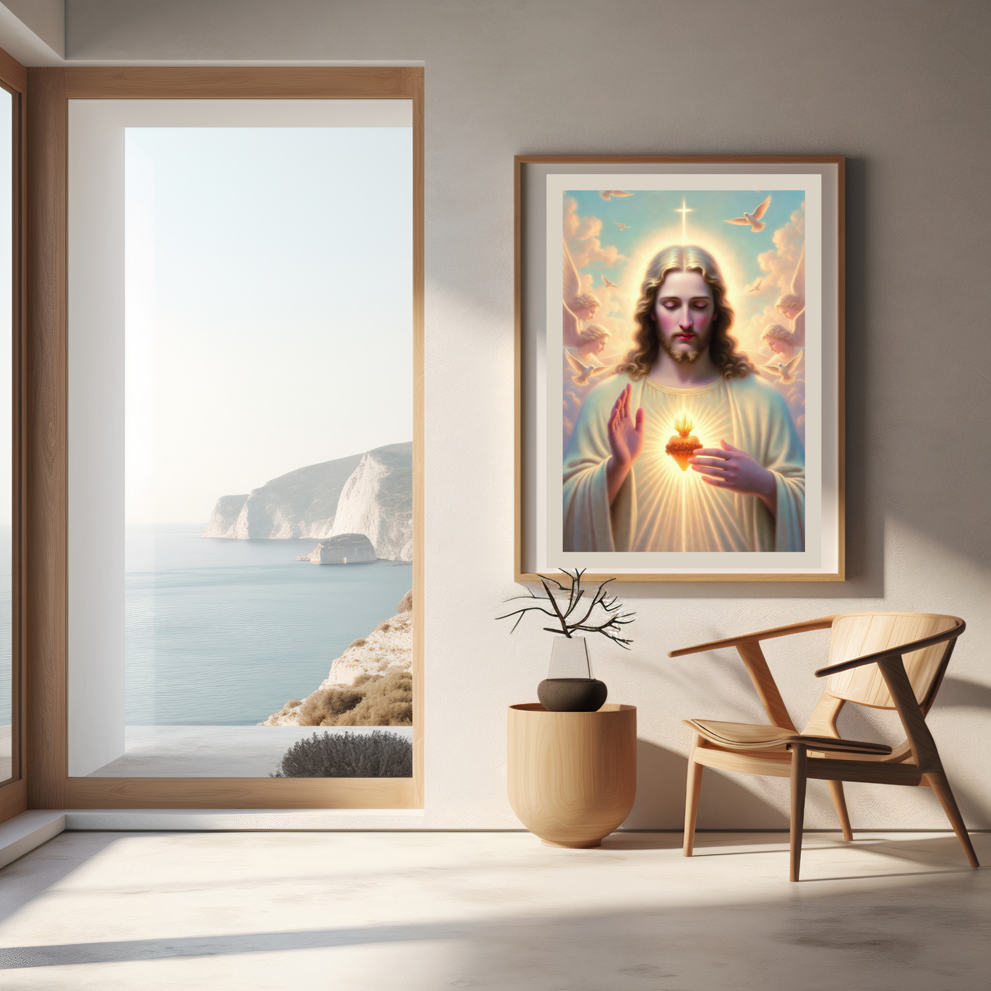 Jesus Sacred Heart Divine Mercy Poster Matte Vertical Print | Christian Catholic Wall Art