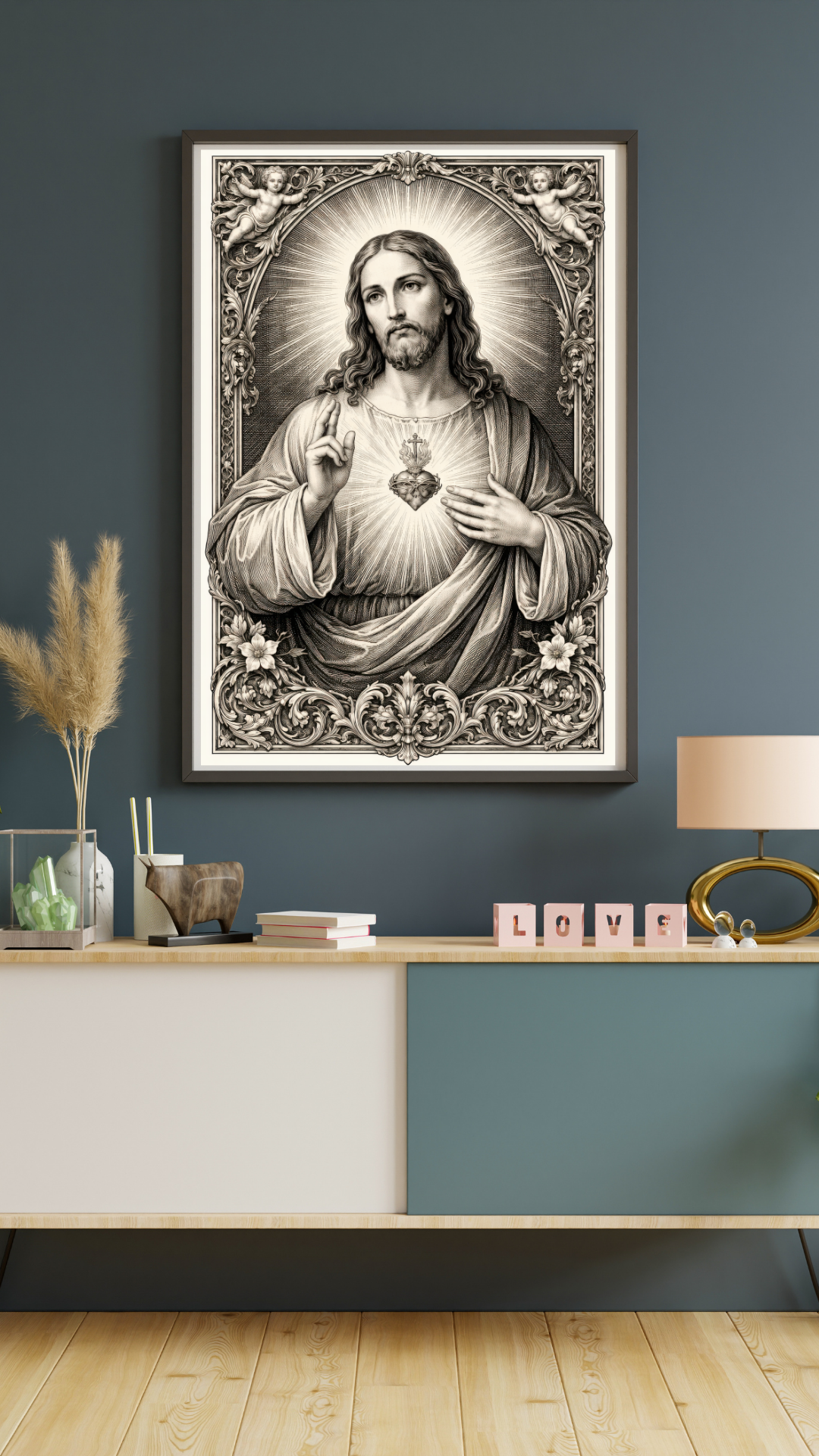 Vintage Jesus Christ Engraving Printable | Antique Christian Wall Art ⬇️ Digital Download