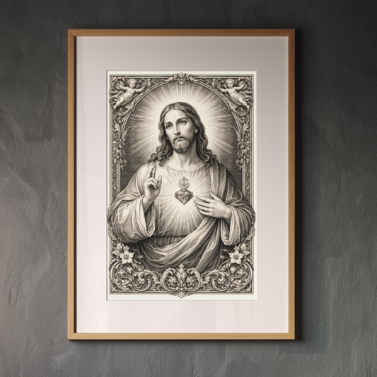 Vintage Jesus Christ Engraving Printable | Antique Christian Wall Art ⬇️ Digital Download