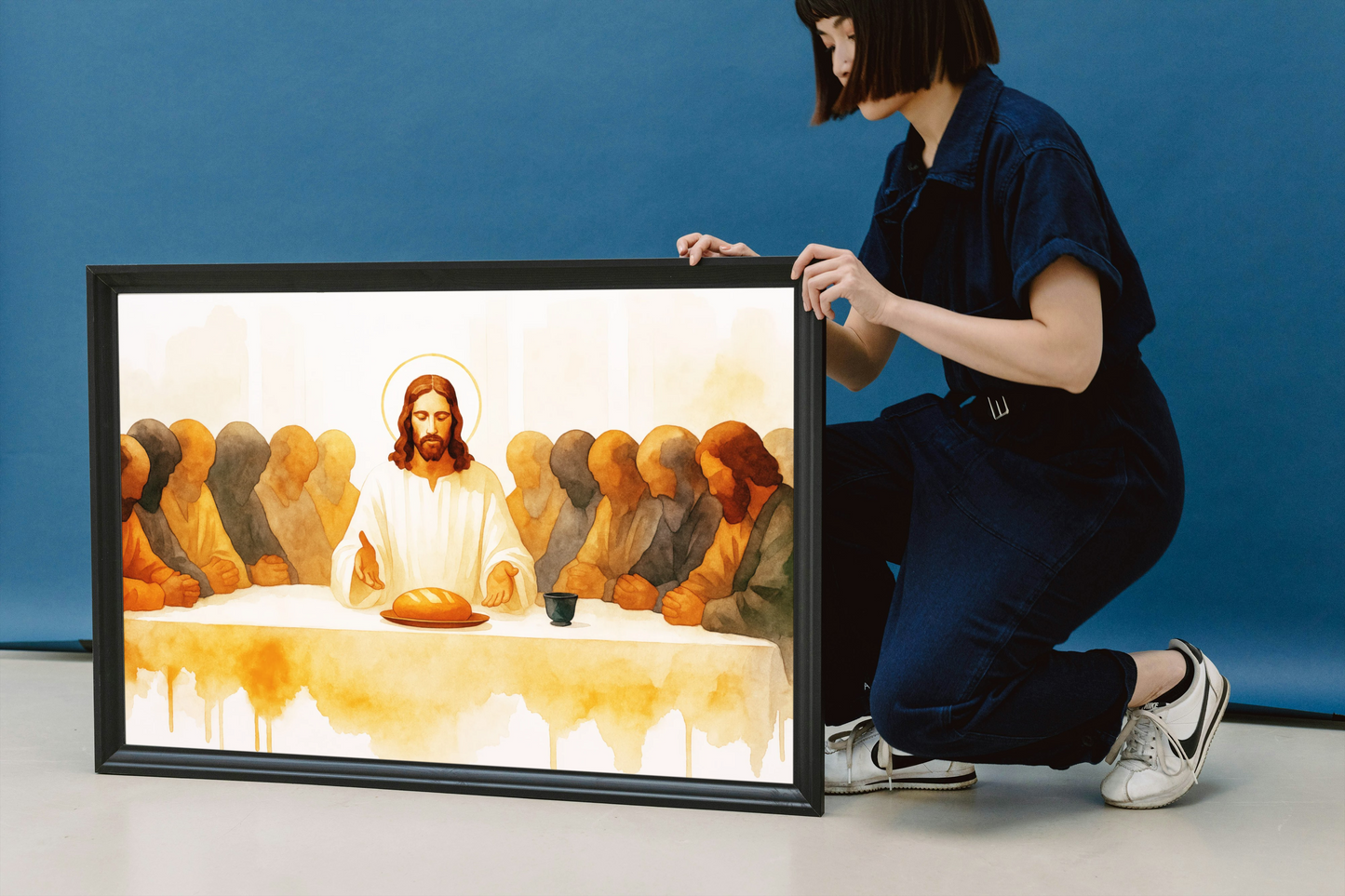 The Last Supper Satin Poster, Artistic Wall Decor, Christian Art Print, Religious Home Decor, Gift for Church Events, Faith-Based Gift