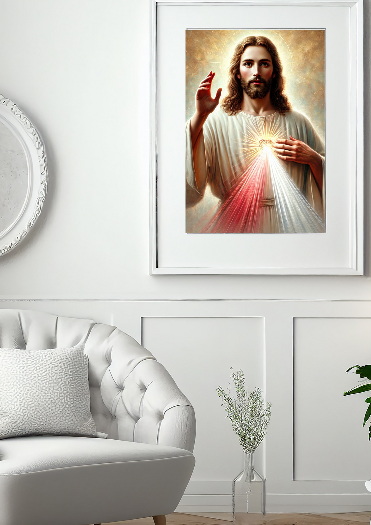 Sacred Heart Jesus Fine Art Poster, Inspirational Wall Décor, Religious Art Print, Christian Gift, Spiritual Home Decor