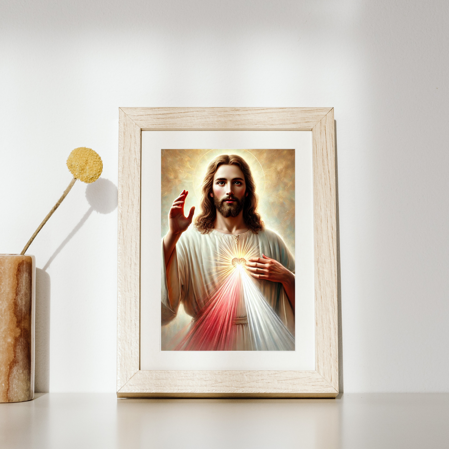 Sacred Heart Jesus Fine Art Poster, Inspirational Wall Décor, Religious Art Print, Christian Gift, Spiritual Home Decor