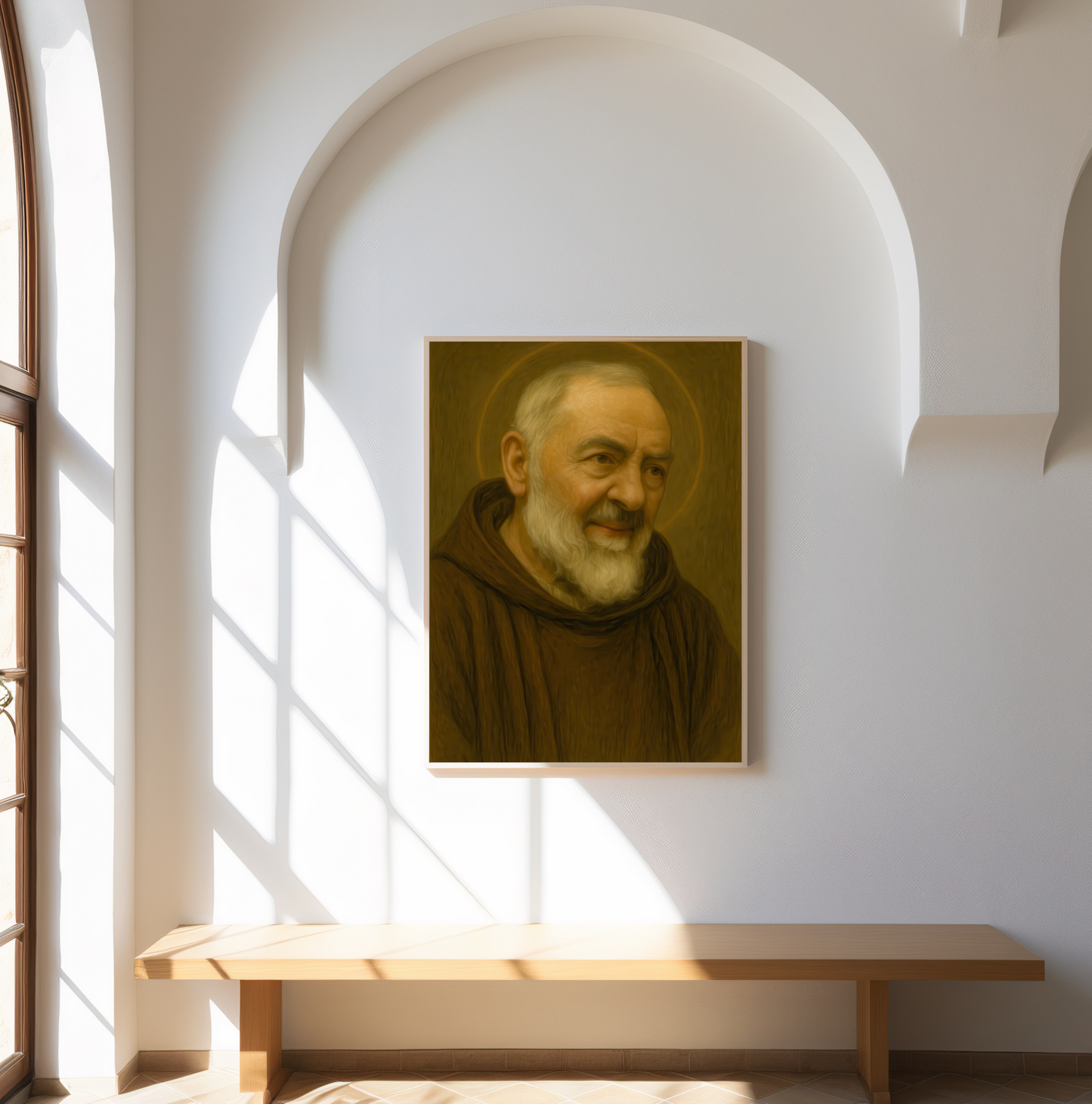 Saint Padre Pio Catholic Religious Wall Satin Poster Decor, Capuchin Friar Portrait Print, Home Decor, Modern Art, 300gsm