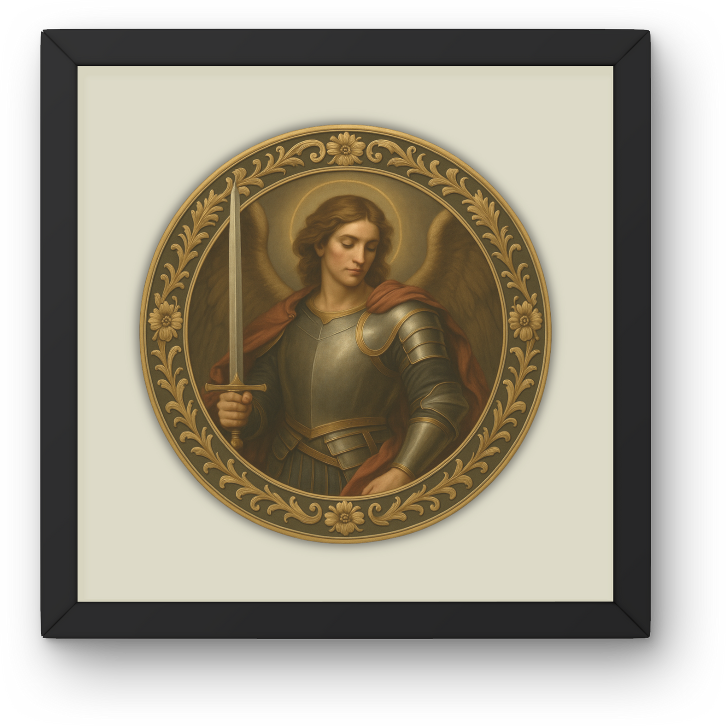Archangel Saint Michael Matte Square Poster - Renaissance-Style Artwork, Ideal Confirmation or Nursery Gift, Wall Decor, Religious Art