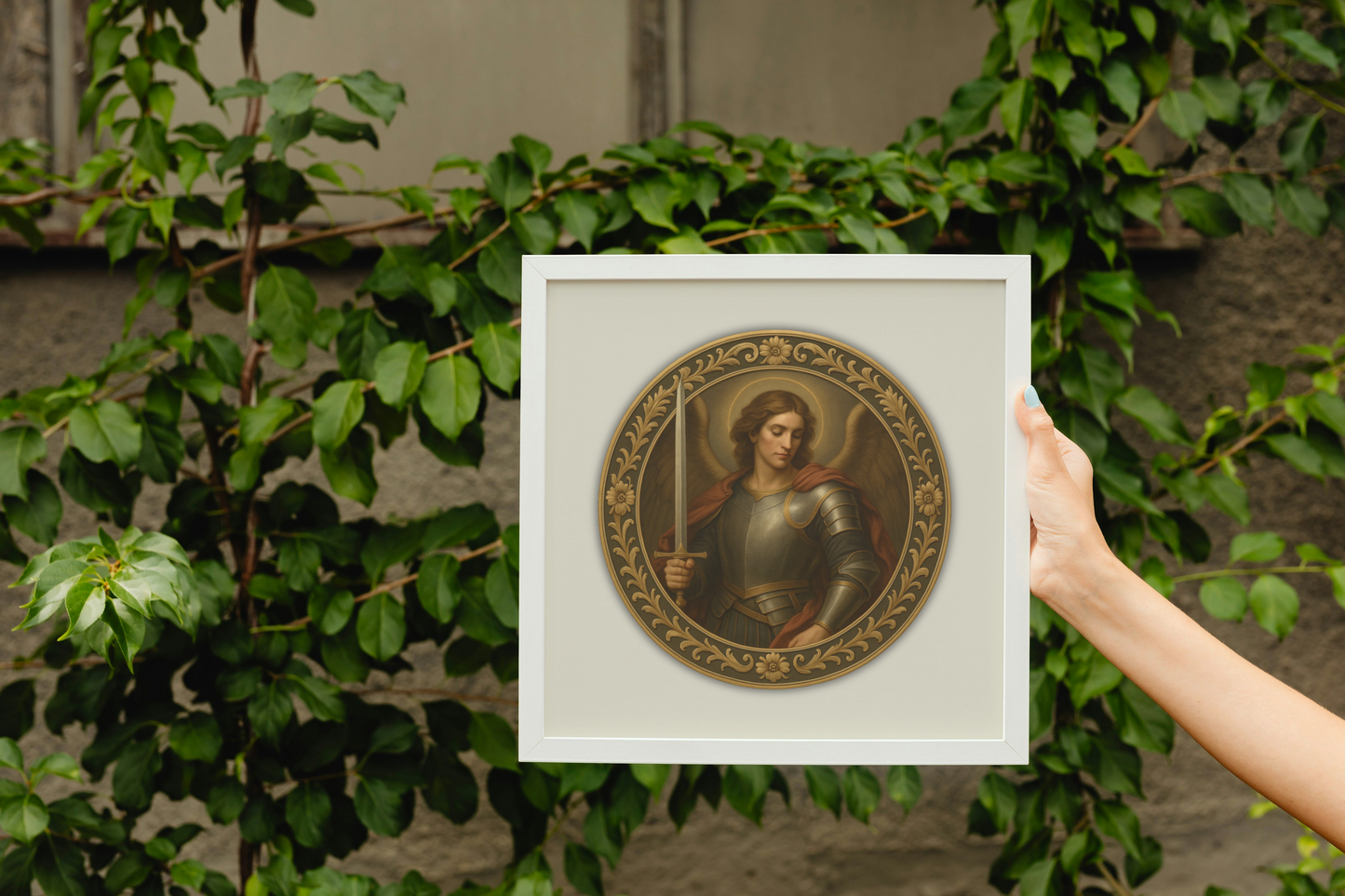 Archangel Saint Michael Matte Square Poster - Renaissance-Style Artwork, Ideal Confirmation or Nursery Gift, Wall Decor, Religious Art