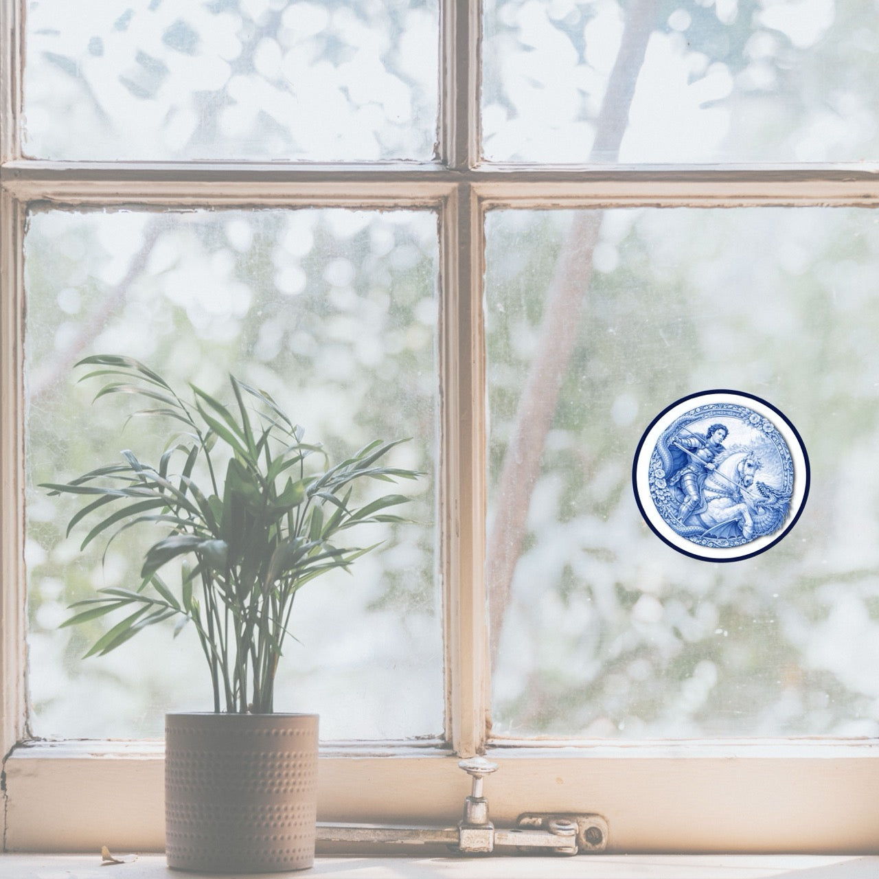 St. George and the Dragon Chinoiserie Kiss Cut Sticker