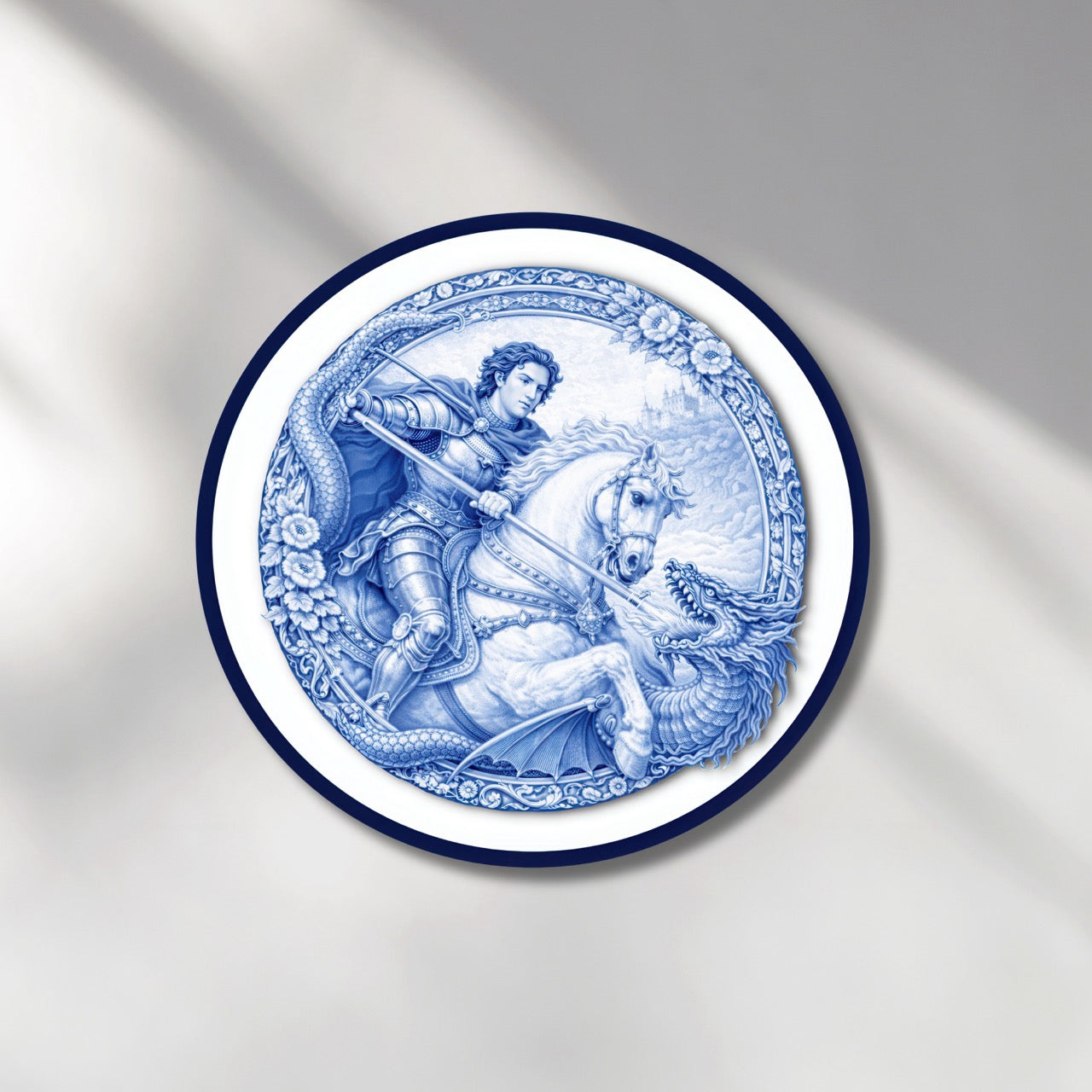 St. George and the Dragon Chinoiserie Kiss Cut Sticker