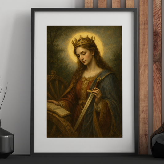 St Catherine of Alexandria Wall Art Printable | Catholic Saint Catherine Portrait | Christian Religious Art | Patron Saint Gift | ⬇️ Digital Download