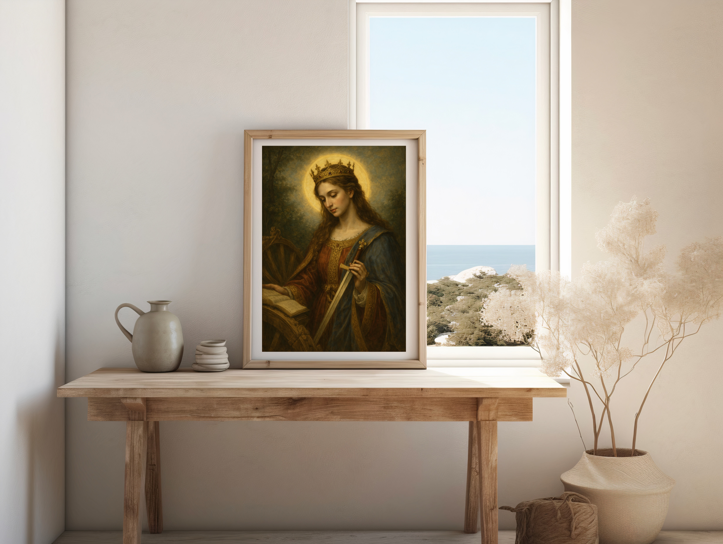 St Catherine of Alexandria Wall Art Printable | Catholic Saint Catherine Portrait | Christian Religious Art | Patron Saint Gift | ⬇️ Digital Download