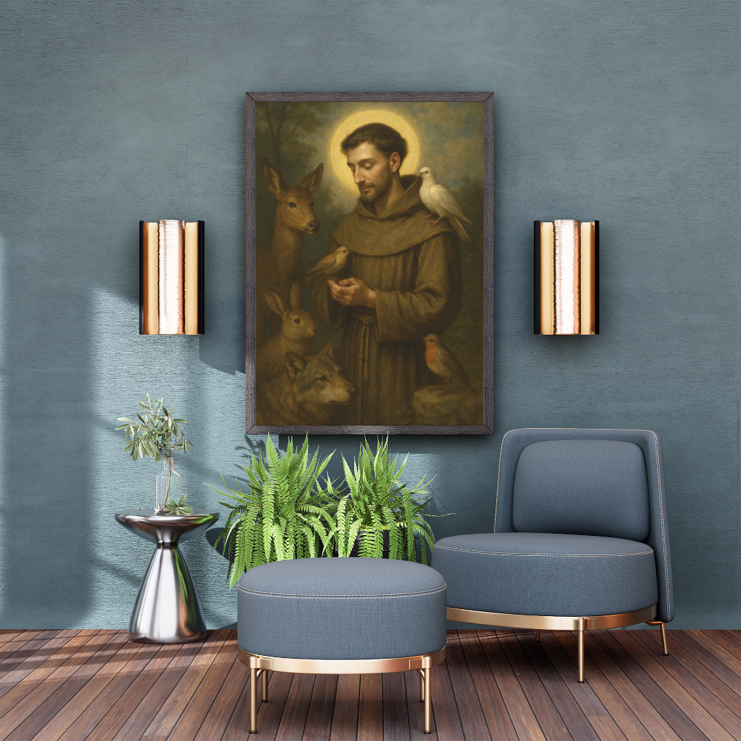 Saint Francis of Assisi Religious Art Poster — Inspirational Christian Wall Decor