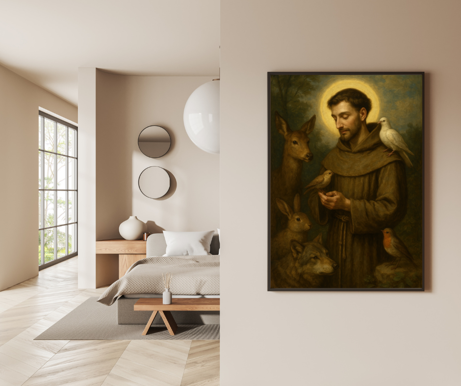 Saint Francis of Assisi Religious Art Poster — Inspirational Christian Wall Decor