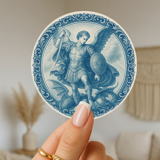 Archangel St Michael Protection Sticker, Angelic Sticker, Religious Sticker, Guardian Angel Decal, Spiritual Decor, Faith Sticker
