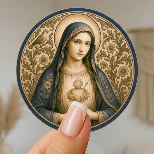 Virgin Mary Sticker | Religious Marian Devotional Sticker | Perfect Christmas or Confirmation Gift