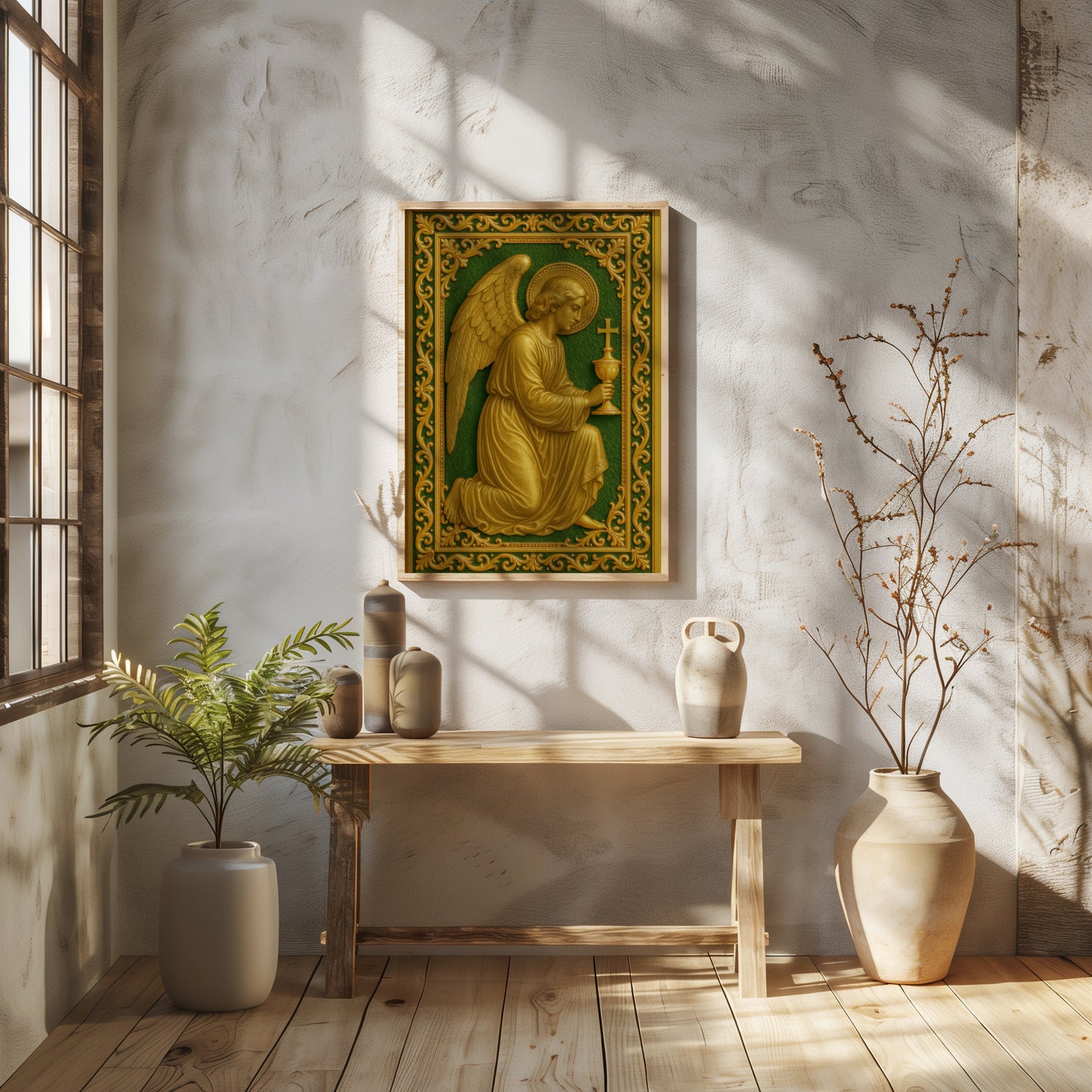 Guardian Angel Tabernacle, Religious Art Poster Print, Spiritual Wall Decor, Christian Faith, Inspirational, Home Wall Hanging