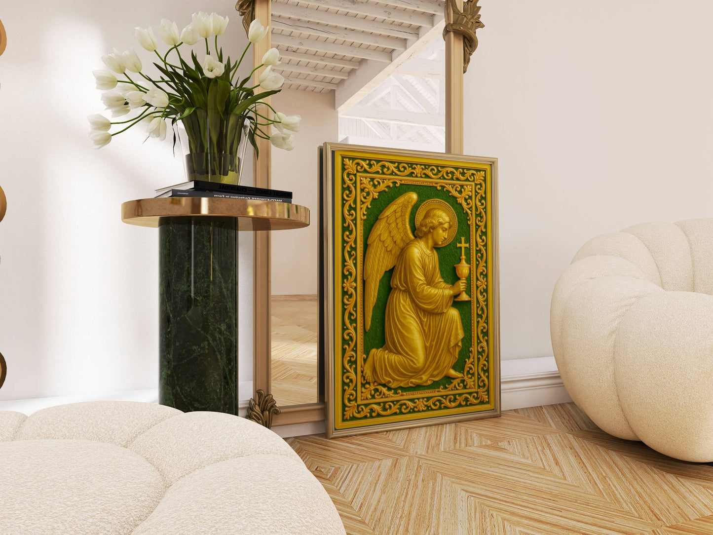 Guardian Angel Tabernacle, Religious Art Poster Print, Spiritual Wall Decor, Christian Faith, Inspirational, Home Wall Hanging