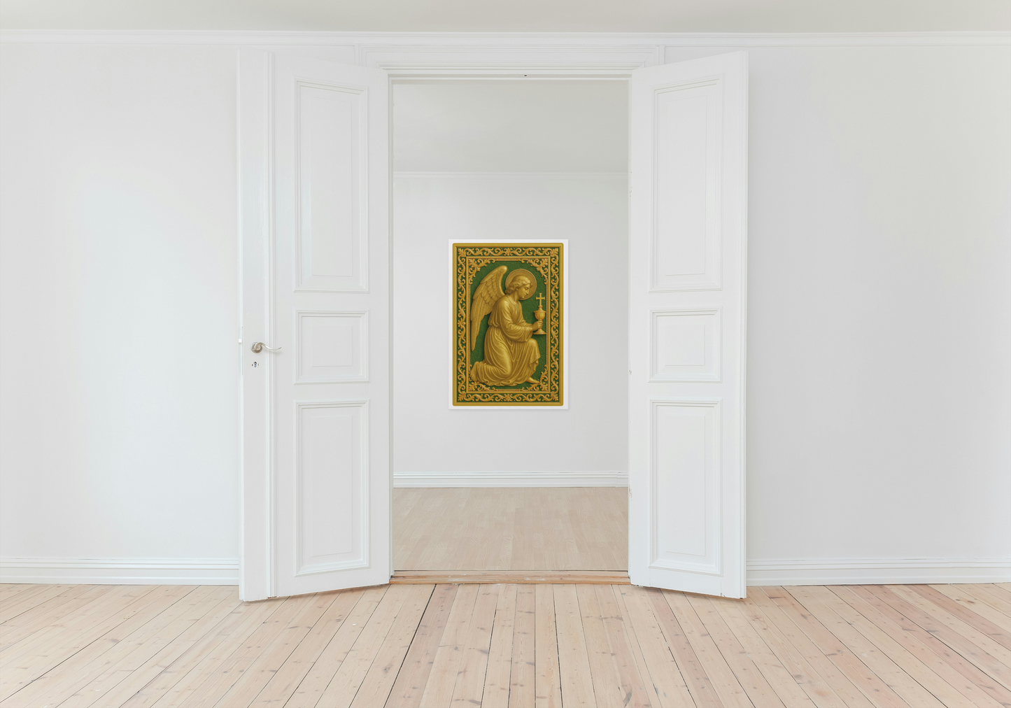 Guardian Angel Tabernacle, Religious Art Poster Print, Spiritual Wall Decor, Christian Faith, Inspirational, Home Wall Hanging