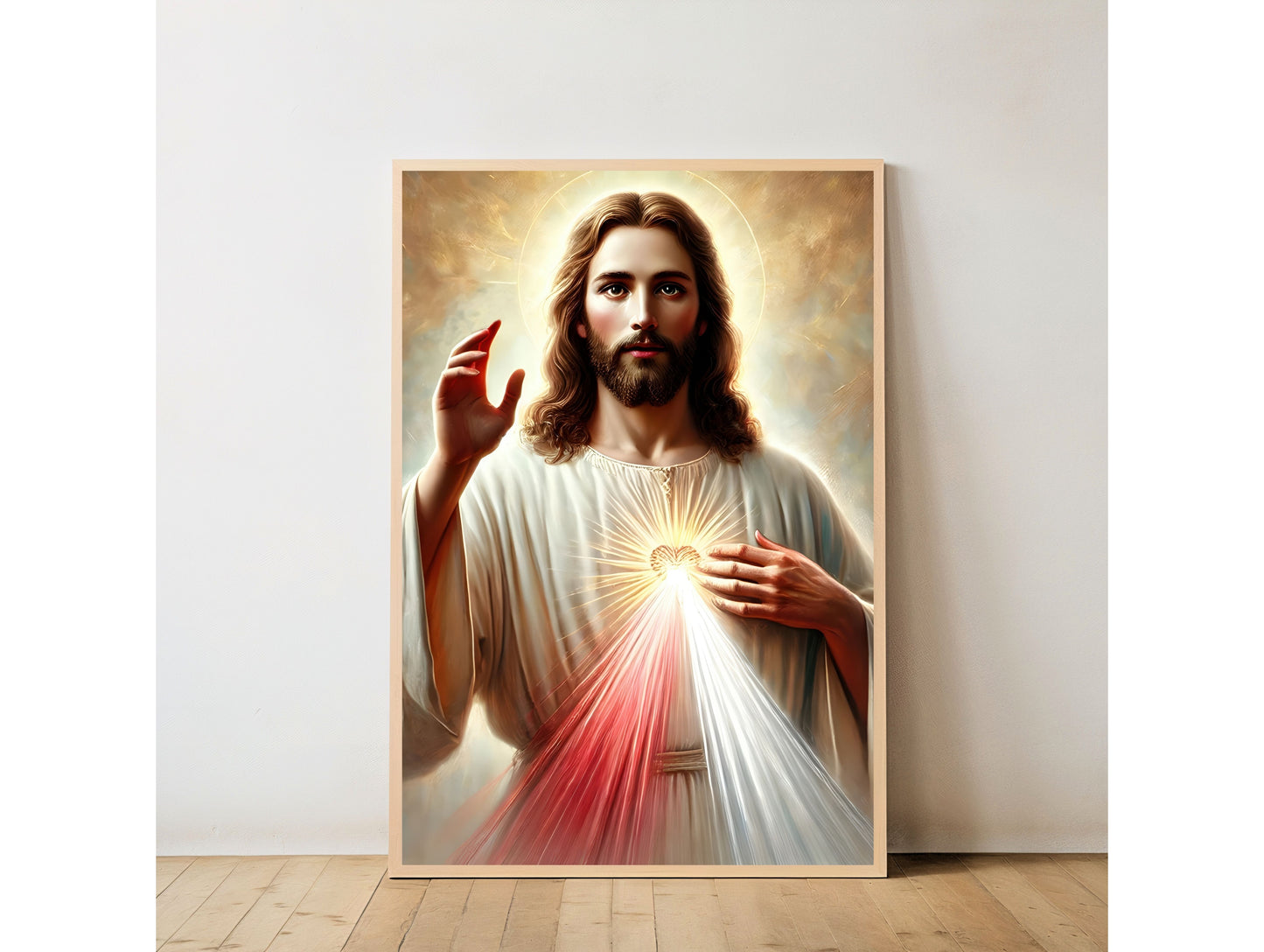 Sacred Heart Jesus Fine Art Poster, Inspirational Wall Décor, Religious Art Print, Christian Gift, Spiritual Home Decor