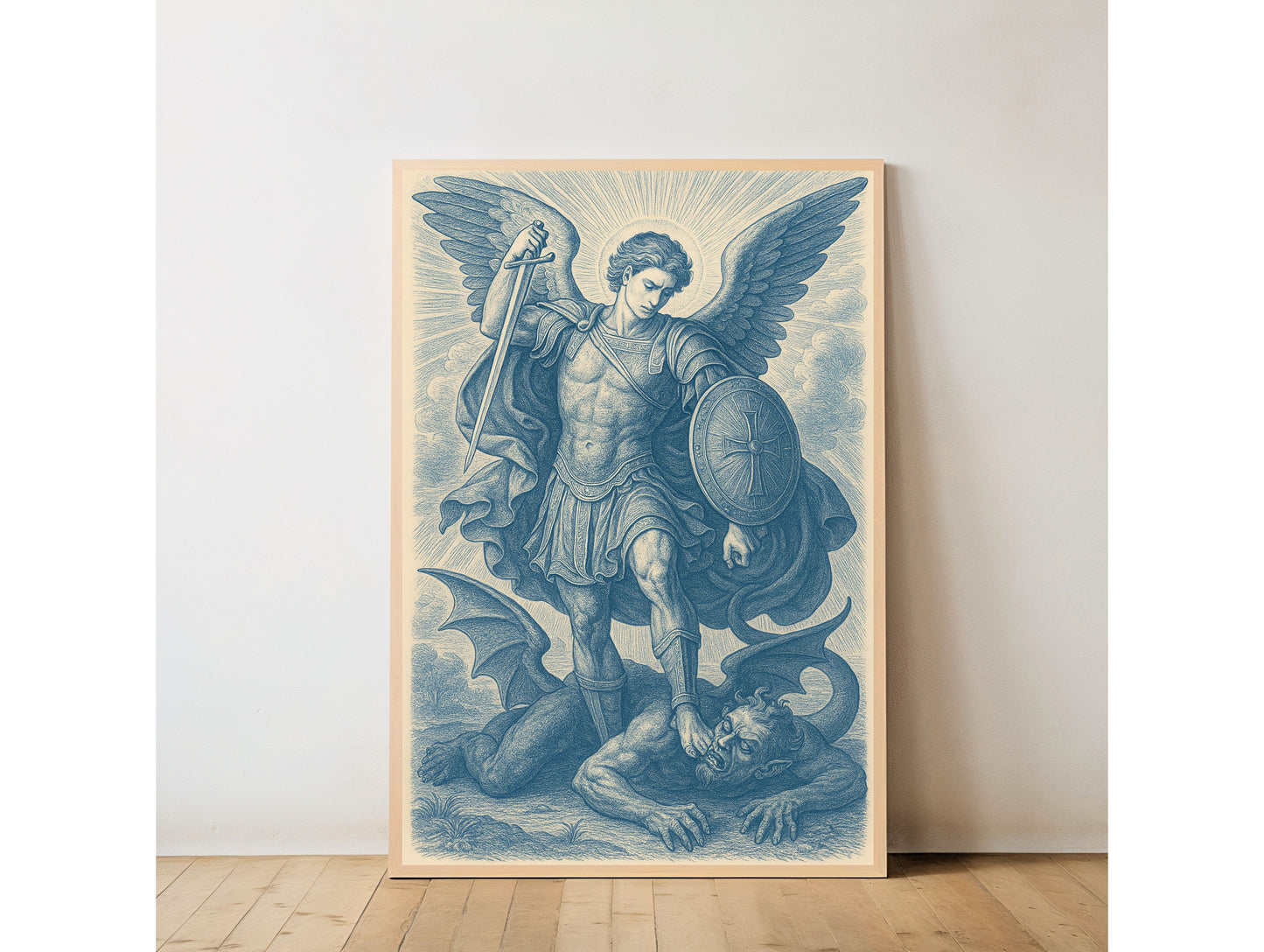 Archangel St Michael Satin Poster - Divine Protection Artwork, Home Decor, Spiritual Gift, Wall Art, Unique Gift Idea