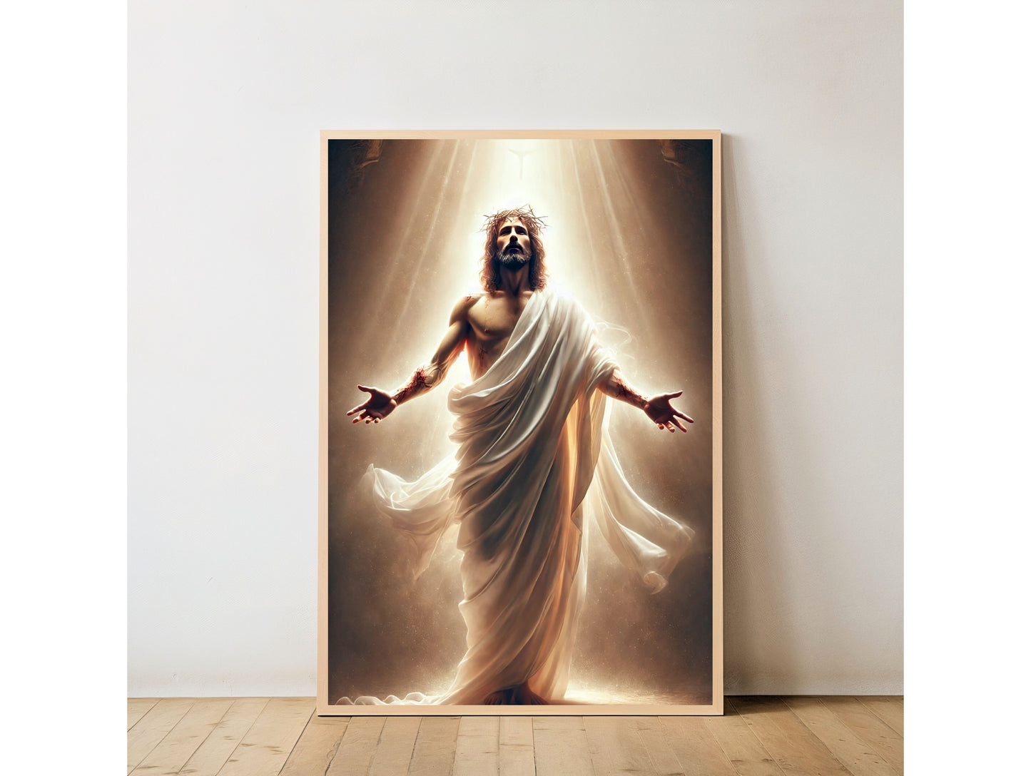 Risen Christ Digital Poster Print | Glorious Resurrection of Jesus Wall Art | Christian Easter Home Decor | Religious Spiritual Artwork