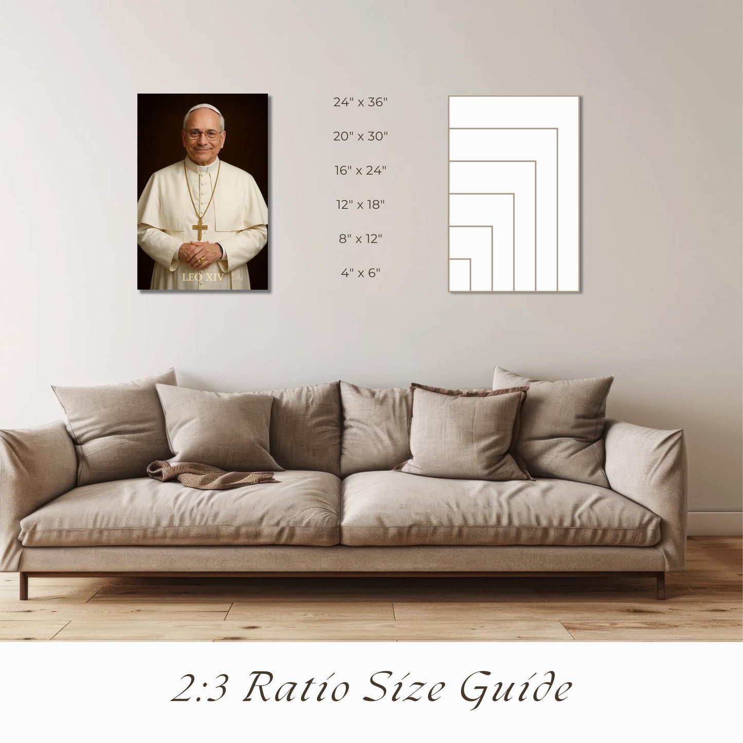 Pope Leo Digital Portrait: Catholic Christian Wall Art Print, Home Decor Faith Gift, Spiritual Portrait ⬇️ Digital Download