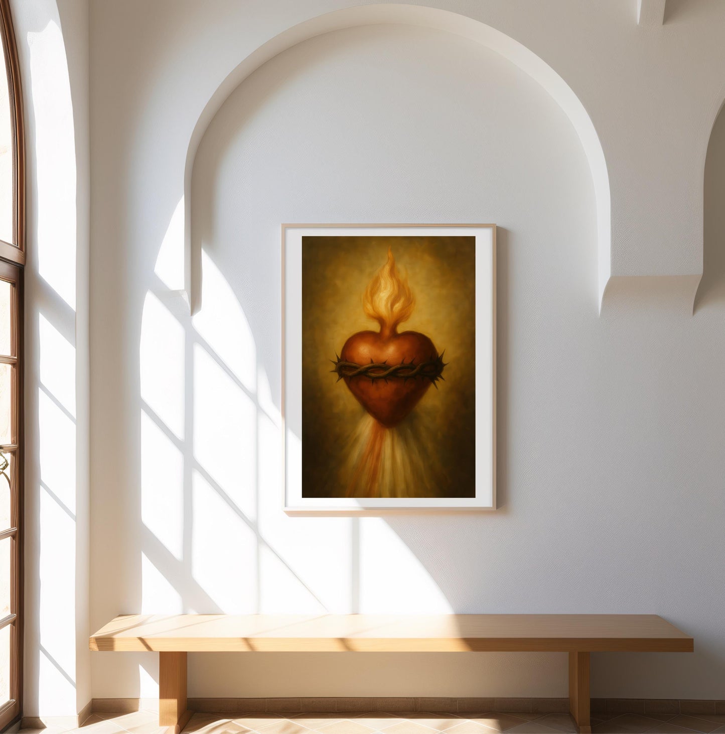 Sacred Heart of Jesus Print: Catholic Divine Mercy Rays Christian Wall Art ⬇️ Digital Download