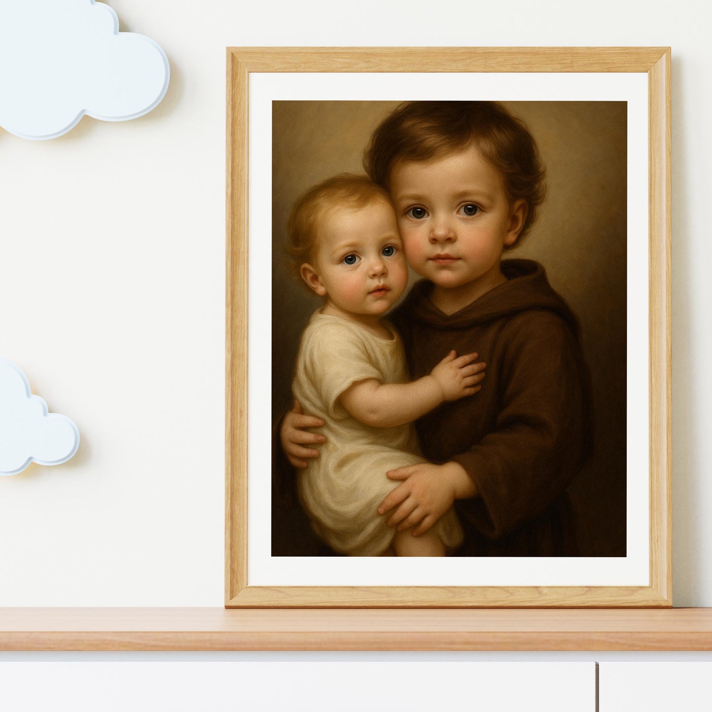 Saint Anthony Art Print: Baby Saint Anthony of Padua Catholic Nursery Decor, Baptism, Baby Shower Gift ⬇️ Digital Download