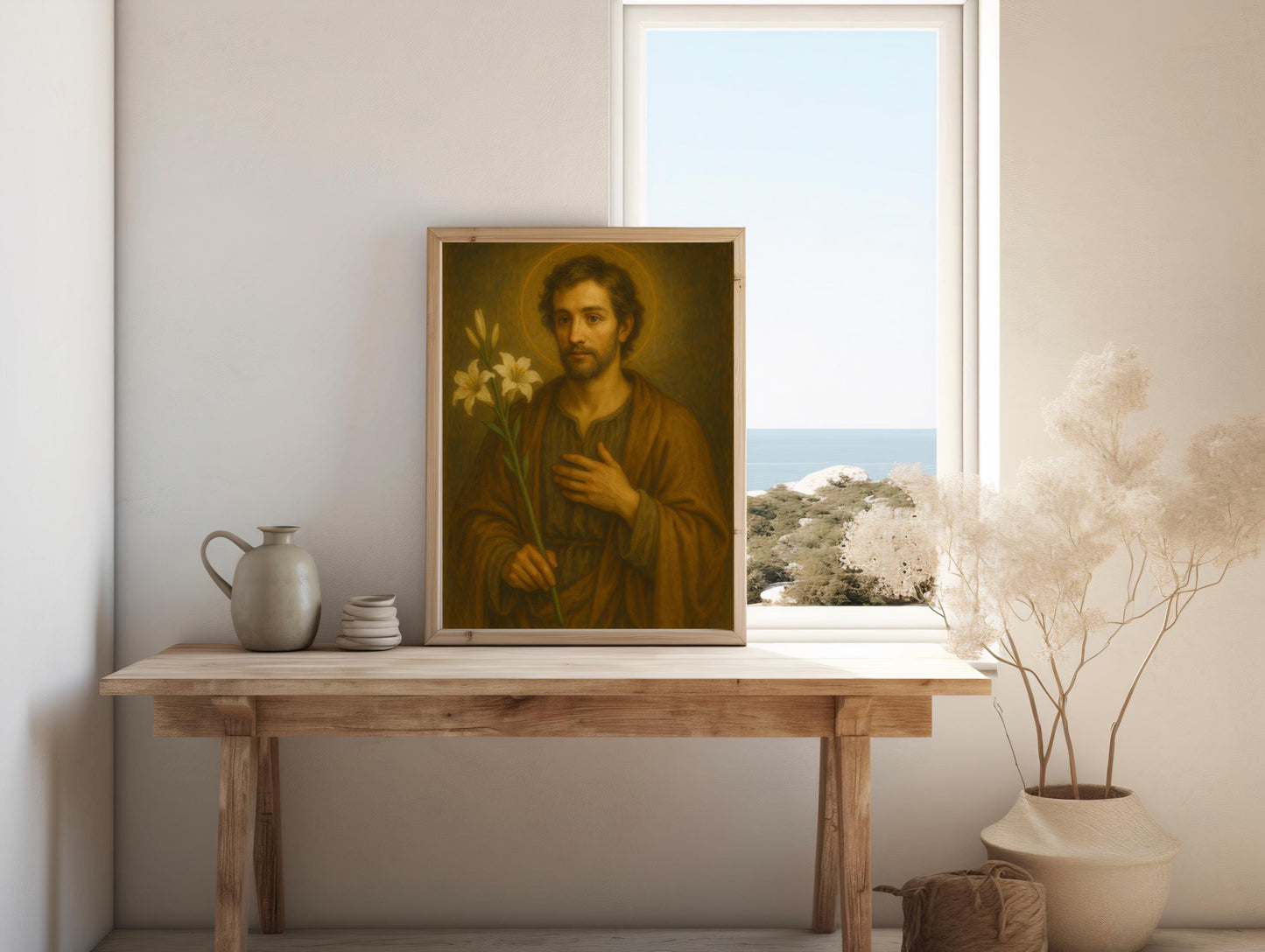 Saint Joseph Printable Portrait: Christian Wall Art Home Decor ⬇️ Digital Download