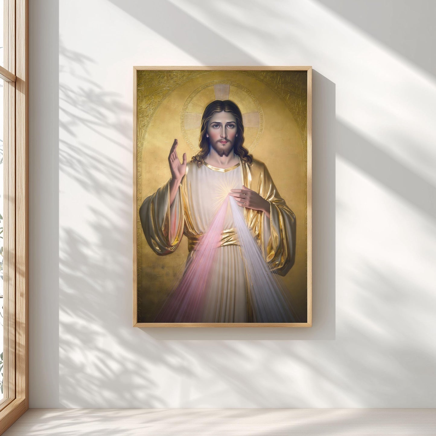 Divine Mercy Jesus Art: Catholic Sacred Heart Icon, Christian Wall Decor ⬇️ Digital Download