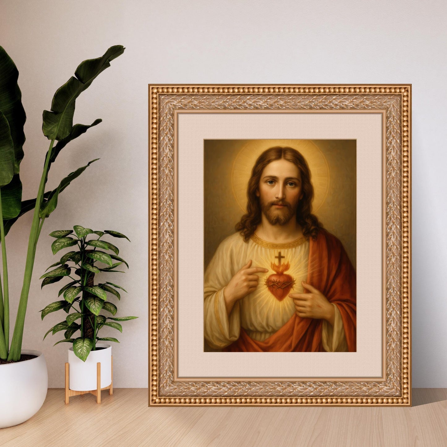 Jesus Sacred Heart Print: Catholic Christian Wall Art Home Decor, Faith Gift ⬇️ Digital Download