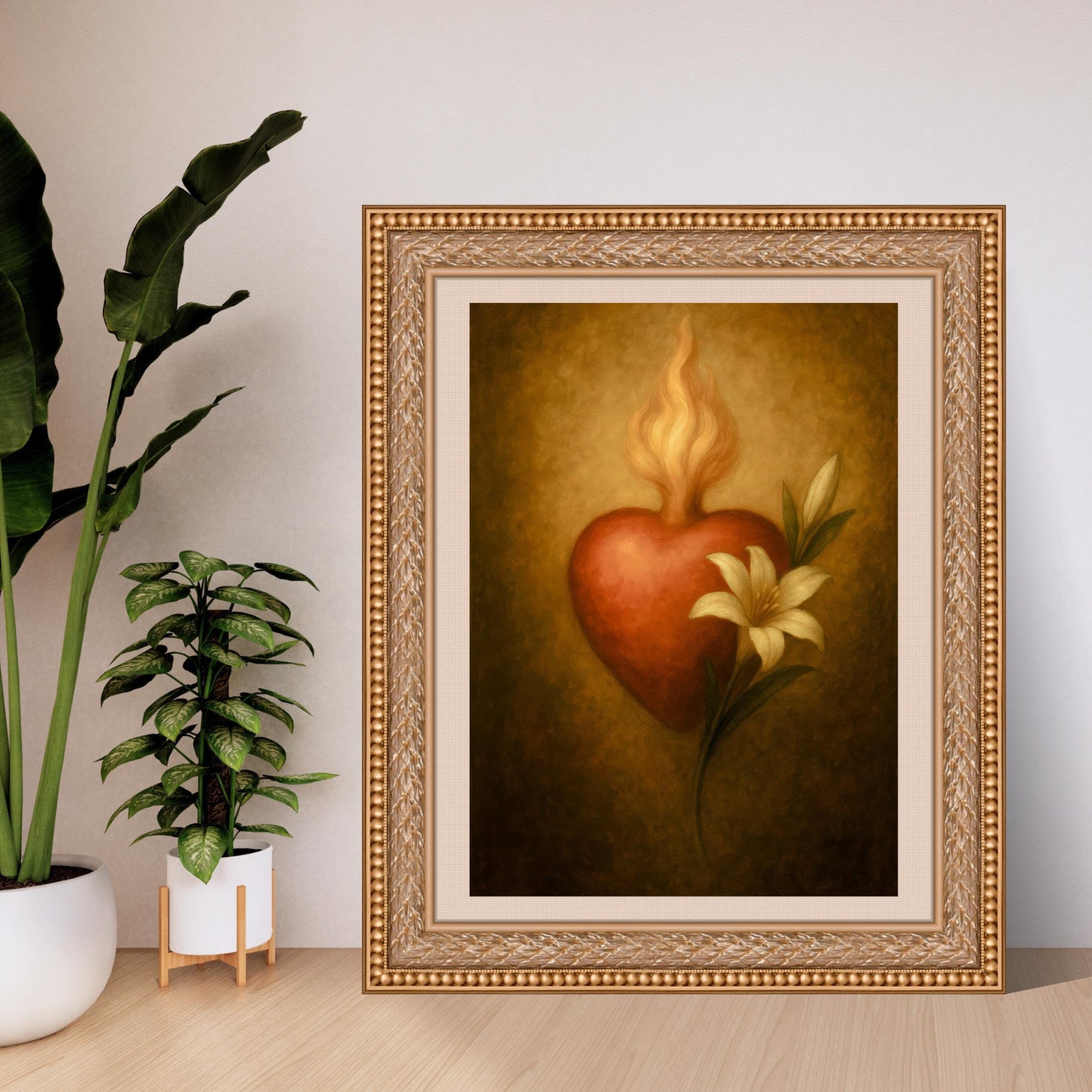 Saint Joseph Sacred Heart Print: Catholic Christian Wall Art Home Decor ⬇️ Digital Download