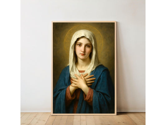 Virgin Mary Portrait: Catholic Christian Home Decor ⬇️ Digital Download