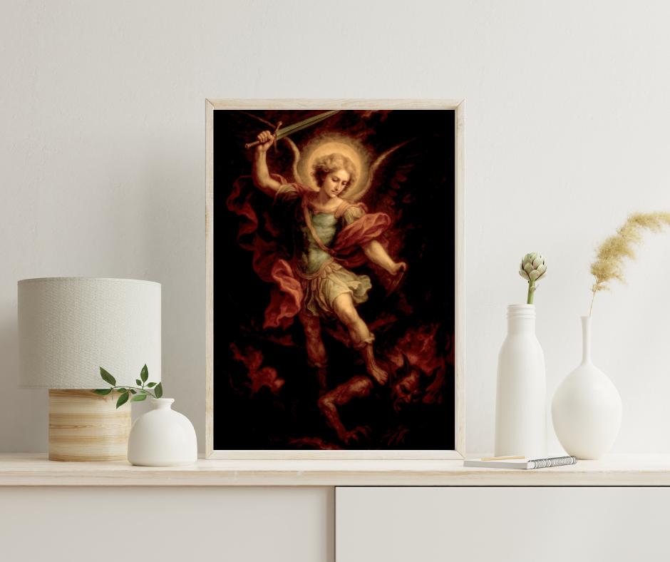 Archangel Michael Print: Catholic Warrior Christian Wall Art ⬇️ Digital Download