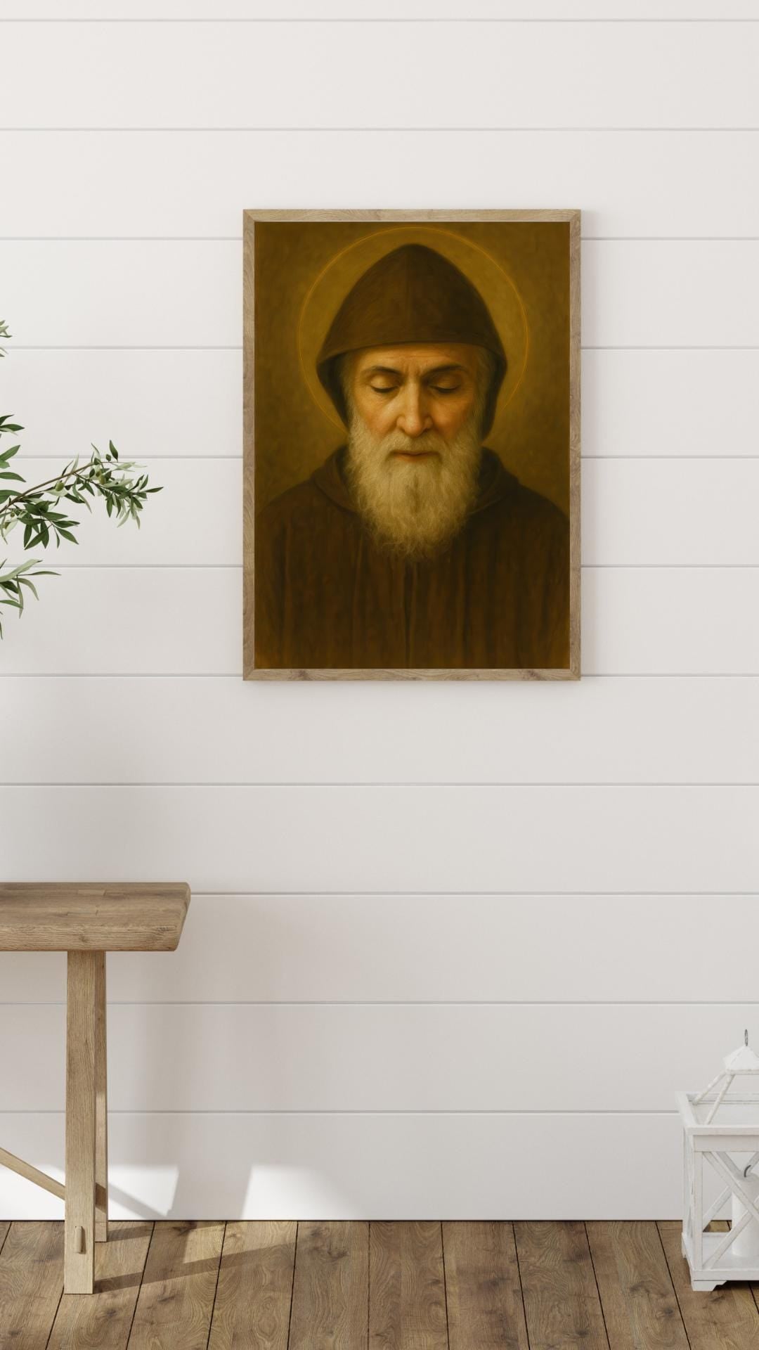 Portrait de Saint Charbel : moine maronite chrétien catholique (téléchargement numérique)