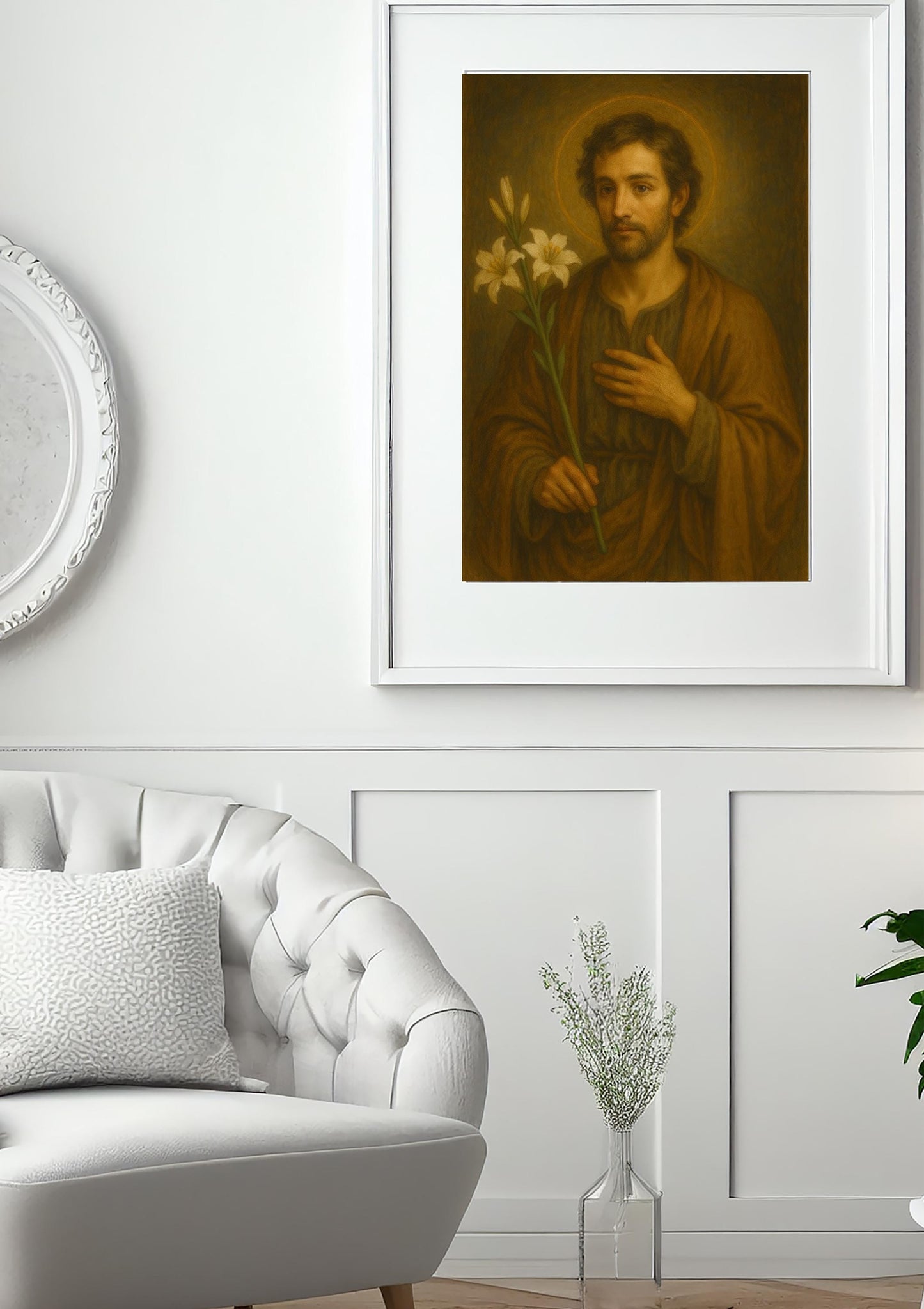 Saint Joseph Printable Portrait: Christian Wall Art Home Decor ⬇️ Digital Download