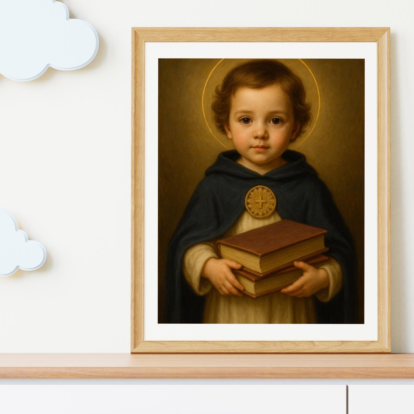 Thomas Aquinas Art Print: Baby Saint Thomas Aquinas Catholic Nursery Decor, Baptism, Baby Shower Faith Gift ⬇️ Digital Download