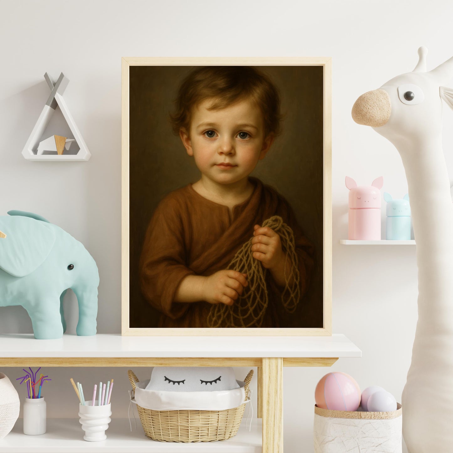Baby Saint Peter Art: Catholic Nursery Decor, Fisherman Apostle ⬇️ Digital Download
