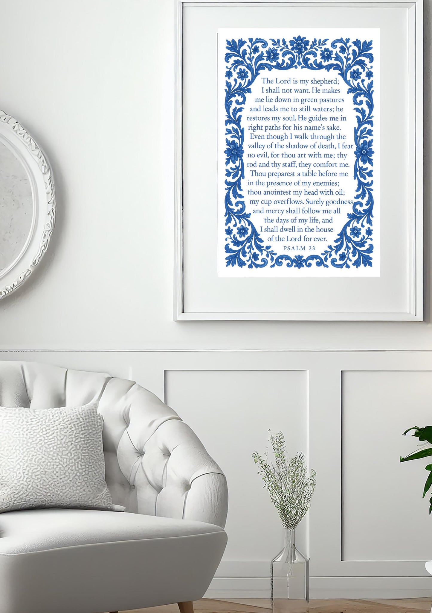 Psalm 23 Scripture Bible Verse Print: Christian Wall Art ⬇️ Digital Download