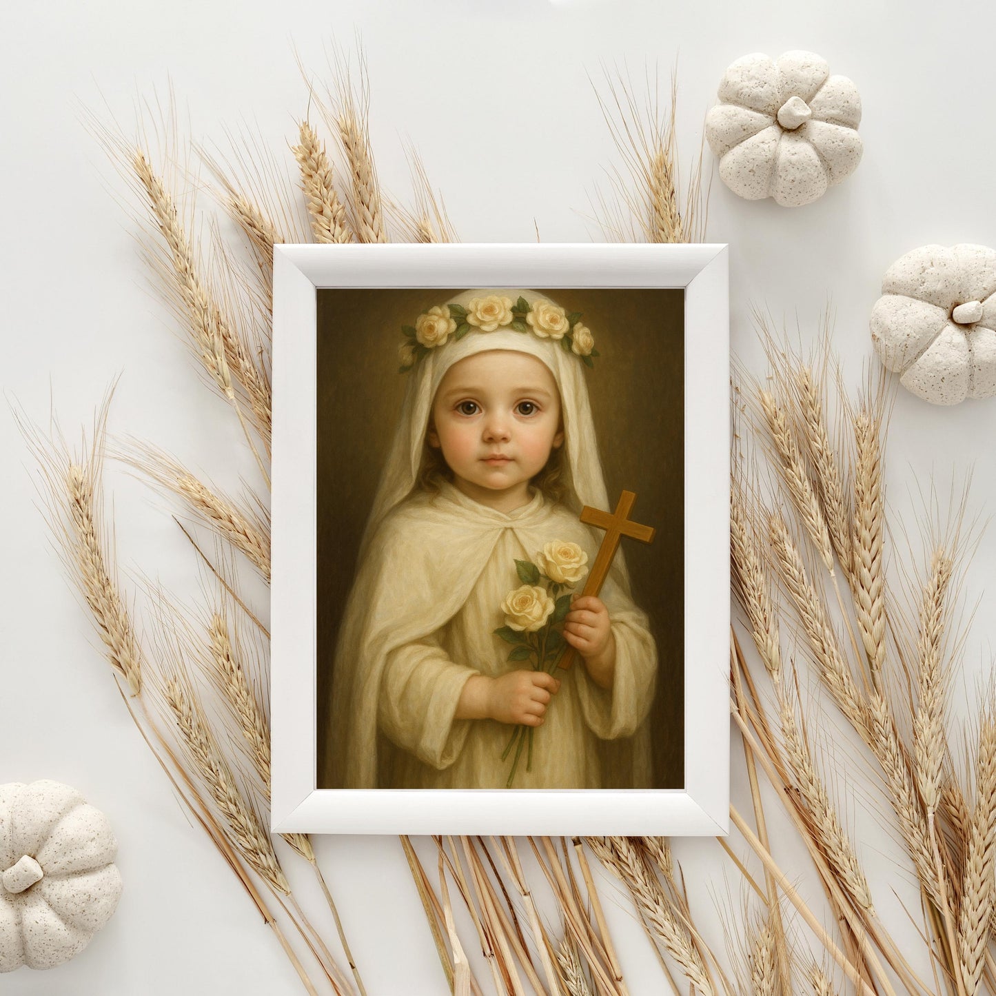 Saint Catherine Art Print: Baby Saint Catherine of Siena Catholic Nursery Decor, Baptism, Baby Shower Gift ⬇️ Digital Download