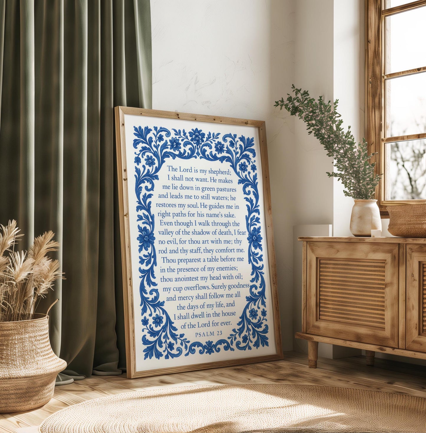 Psalm 23 Scripture Bible Verse Print: Christian Wall Art ⬇️ Digital Download