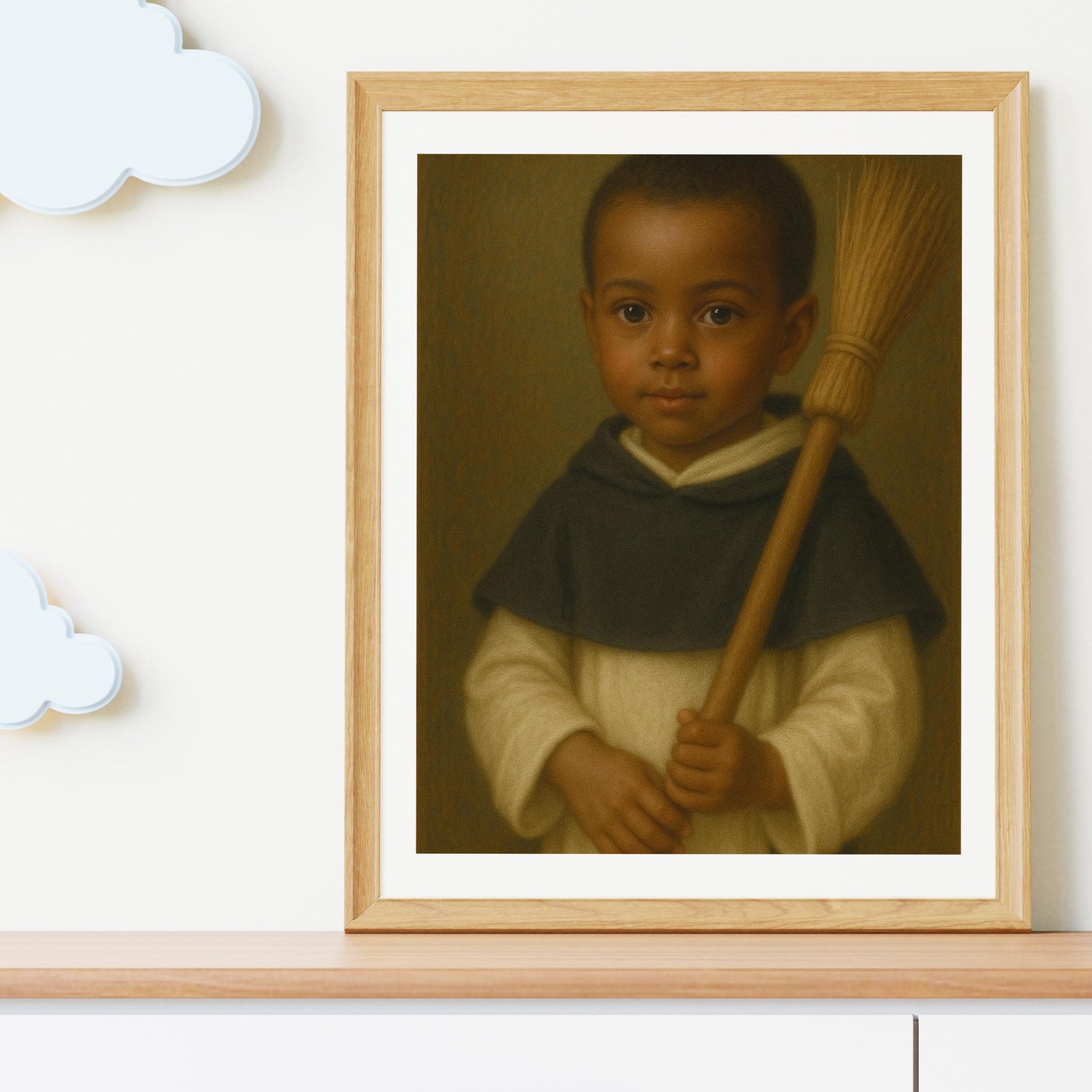 Saint Martin Art Print: Baby Saint Martin de Porres Catholic Nursery Art, Baptism, Baby Shower Gift ⬇️ Digital Download
