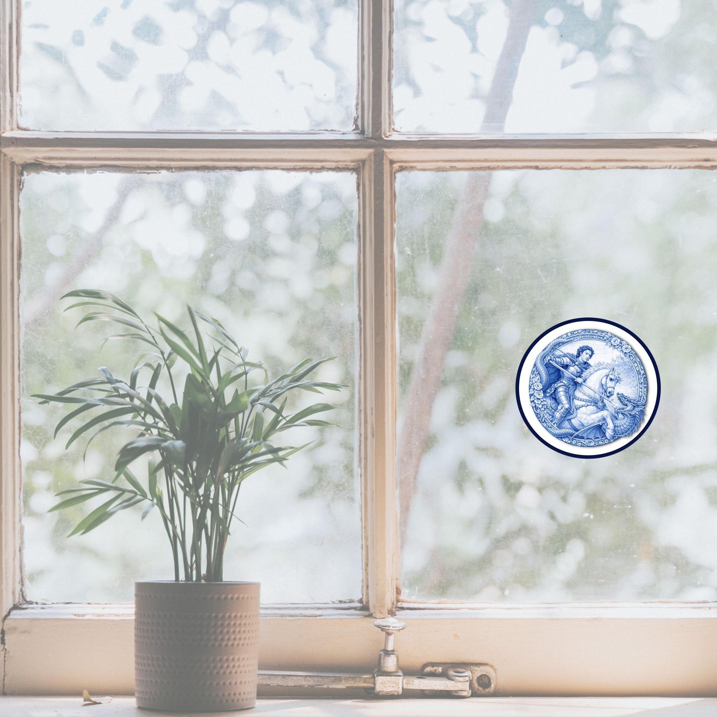St. George and the Dragon Chinoiserie Kiss Cut Sticker