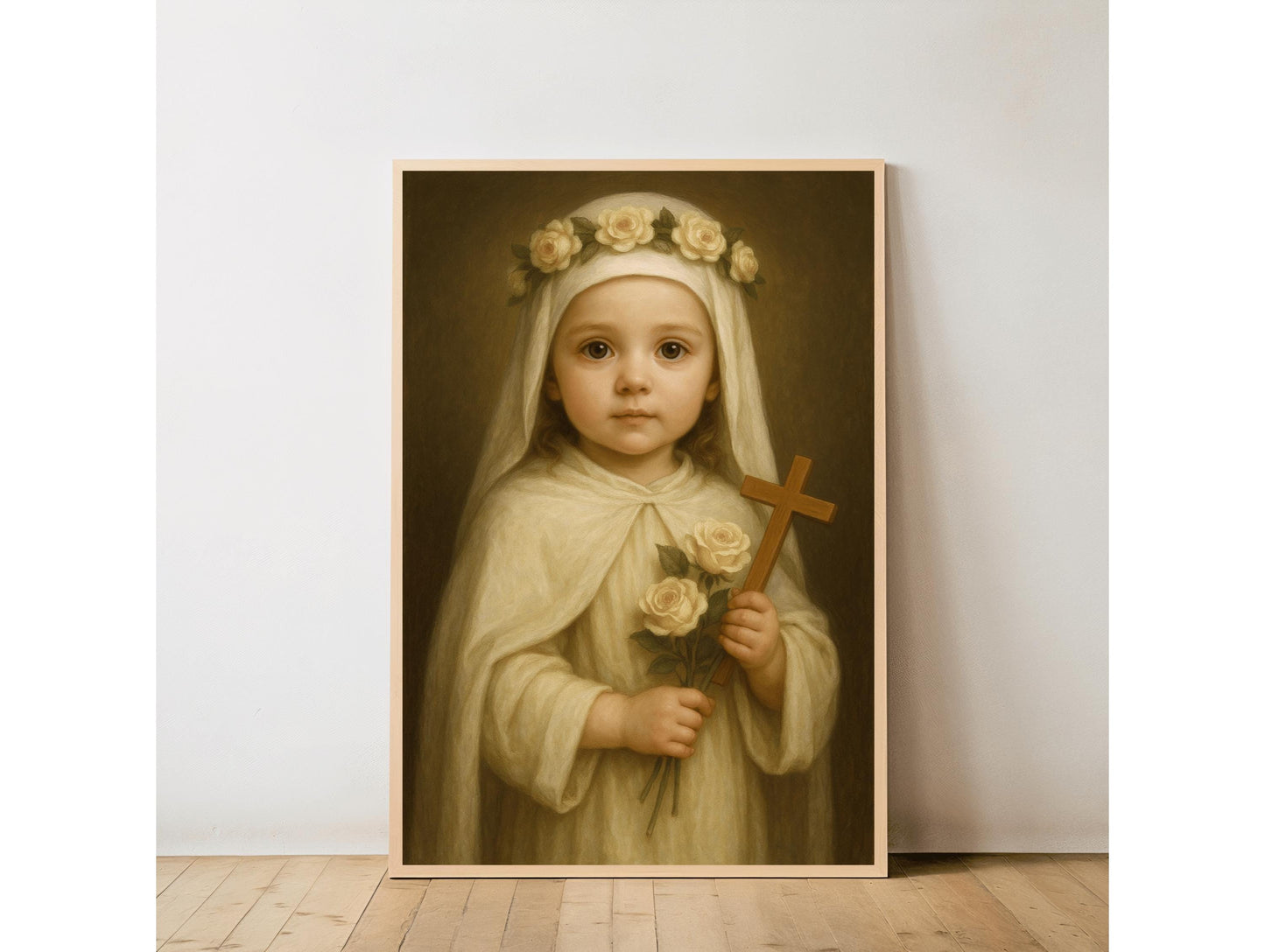 Saint Catherine Art Print: Baby Saint Catherine of Siena Catholic Nursery Decor, Baptism, Baby Shower Gift ⬇️ Digital Download